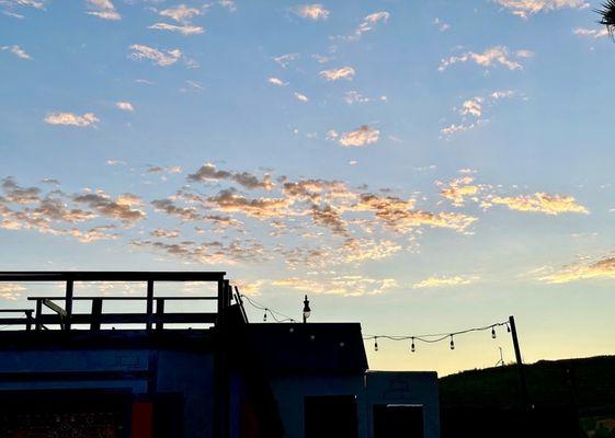 Twilight skies over the stage