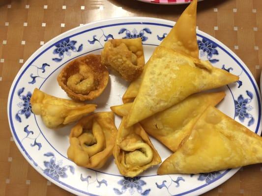 Leftovers from our crab Rangoon and wontons