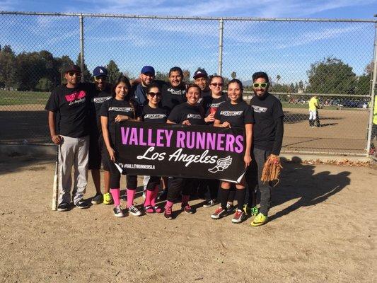 Sunday Softball league at Sherman Oak/Van Nuys park.