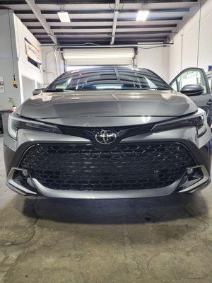 Full Front end paint protection film on brand new Corolla Hatchback