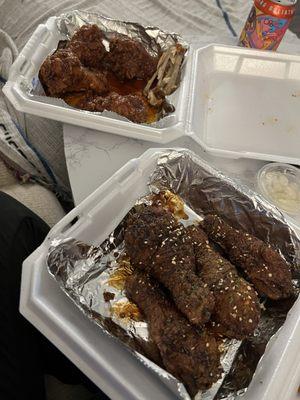 Spicy Garlic wings and Soy Garlic drumsticks