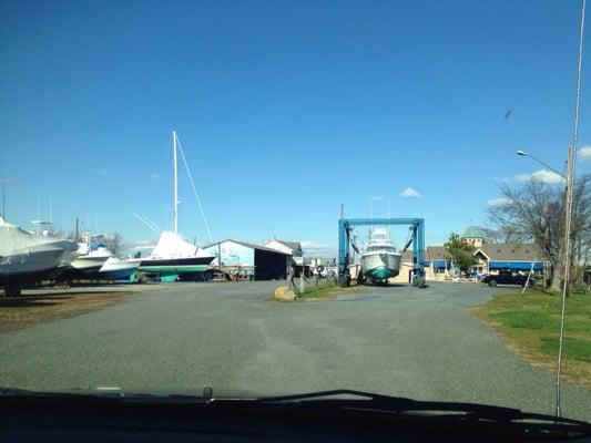 Boat lift, boat storage and equipment sheds