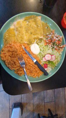 Enchilada Verdes no beans