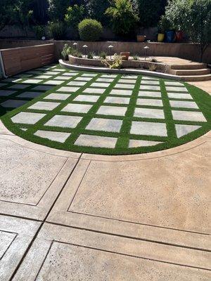 Nice pavers with turf around