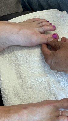 Spa pedicure with gel polish