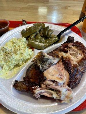 Tuesday dinner. Half chicken and two sides!!