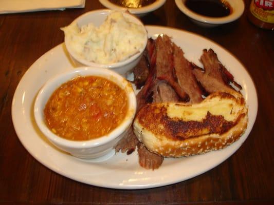 Barbeque Beef Brisket Platter w/Brunswick Stew and Mashed Potatoes