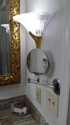 Nice makeup mirror  in  bathroom