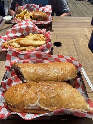 Another shot of a 16 inch steak hoagie with awesome french fries.