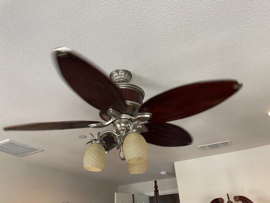 Ceiling fan installed