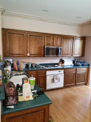 Handcrafted Kitchen Cabinet,
Entertainment Center And Fireplace. Solid Oak