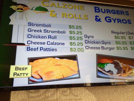 Calzone $5.25-2018