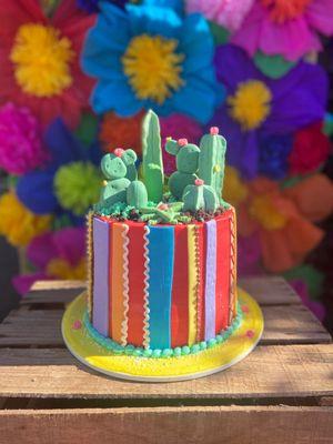 Fiesta Cactus Cake. Churro Flavor.