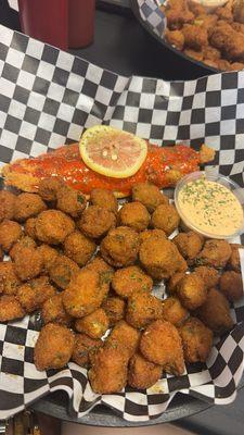 Hot lemon pepper fish & fried okra