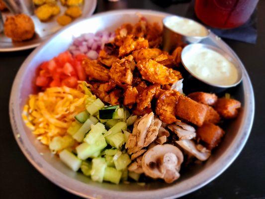 Salad with Hot Chicken on top