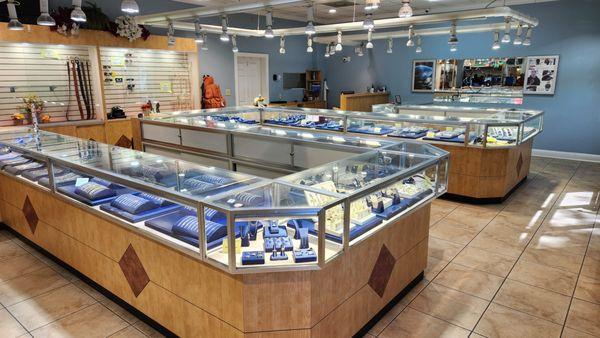 Jewelry counter at Gene's Jewelry & Pawn in North Charleston, SC.