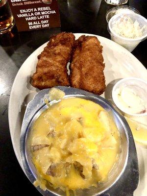 Friday Night AYCE Fish Fry with Au Gratin Potatoes.  Excellent.