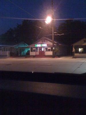 Storefront at night