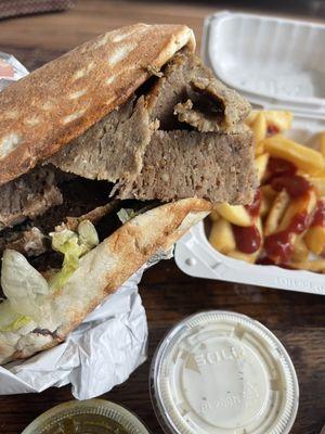 Gyro Wrap and side of Fries