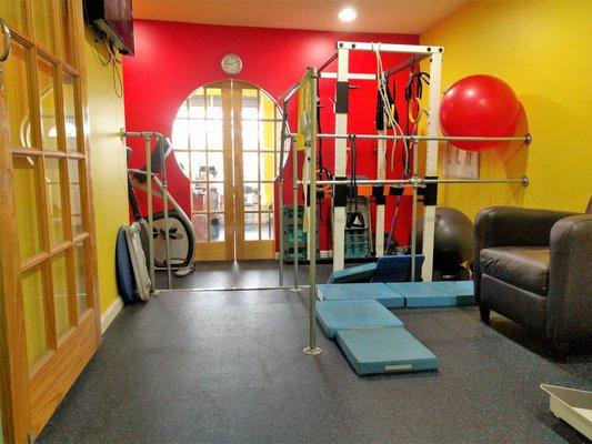 Balance Training Area for vestibular and high fall risk patients.