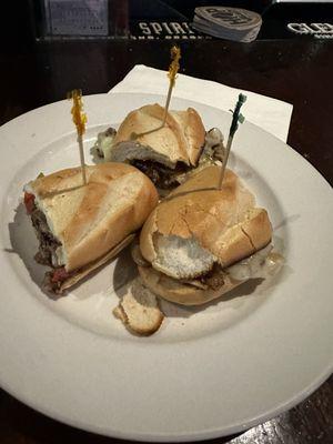 Cheese steak sliders