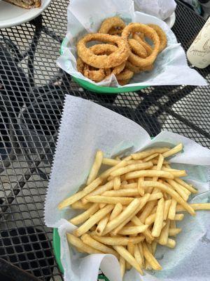 onion rings and fries