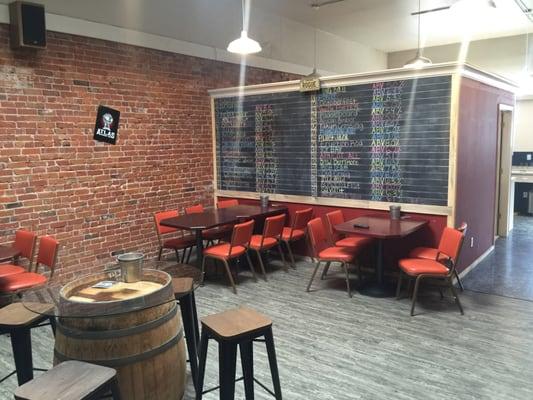 Seating area behind the bar