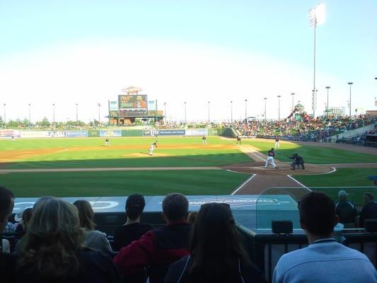 View from behind visitor dugout