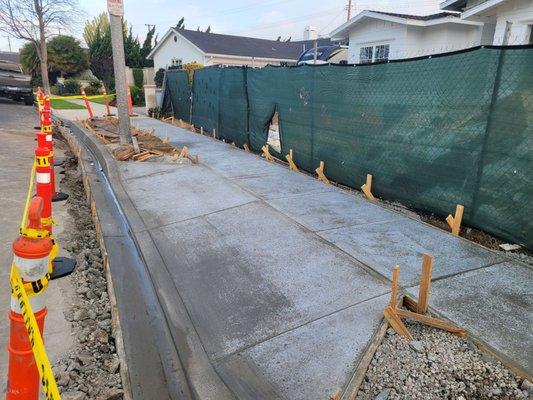 concrete sidewalk in the city of Torrance