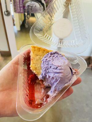 Lavender ice cream and lavender cherry pie