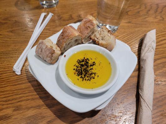 complimentary bread and olive oil