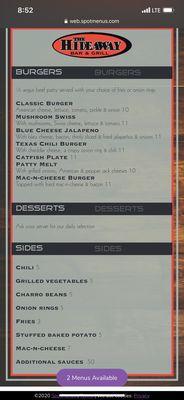 Menu 1 of 5