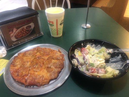 Lunch combo pizza, salad and drink