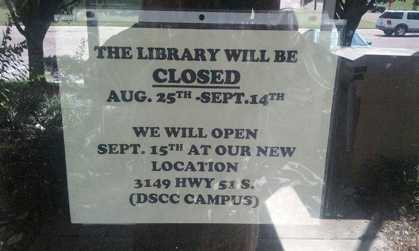 The library is moving to a new location.