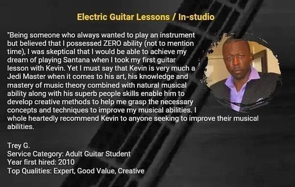 Electric guitar lessons testimonial