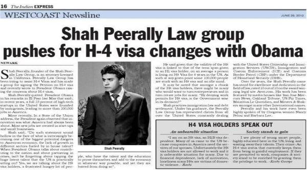 Shah Peerally has been lobbying for the h4 visa work permit for 4 years and finally in 2015 the law on H4 visa was passed.  www.h4toead.com