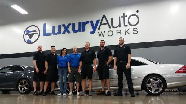 The Team at Luxury Auto Works, top Euro Service & Repair center in Cedar Park, Leander, Georgetown.