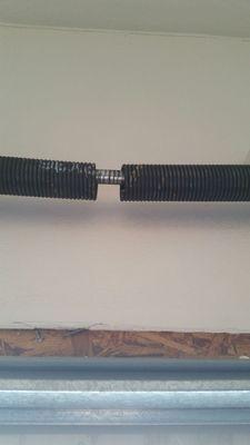 Broken garage door spring