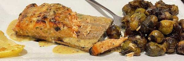 salmon and Brussel sprouts