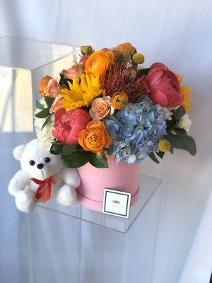 "Teofila" Flower Box with Teddy