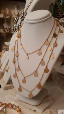 Gold plated long necklace $24