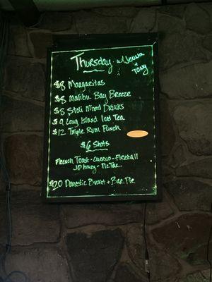 Thursday specials