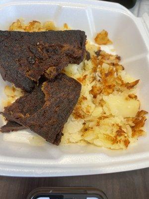 It's supposed to be Scrapple and hash browns