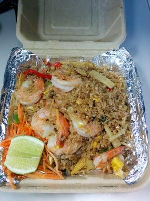 Basil fried rice with shrimp