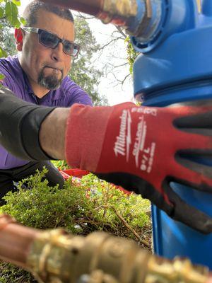 Our senior plumbing technician Carlos, hard at work!