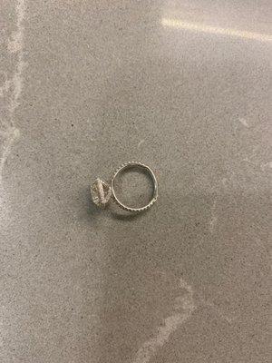 The ring is no longer circular & its deformed