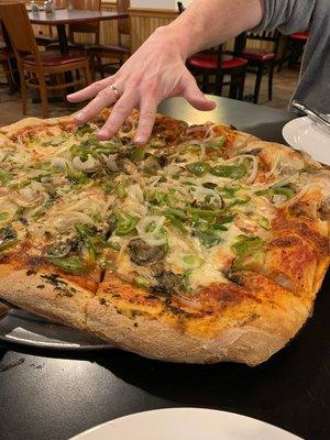 Huge pizza, great crust!