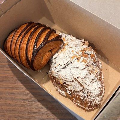 Chocolate Croissant and Almond Croissant