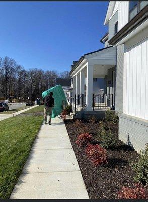 carrying the mattress properly wrapped