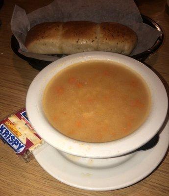 Chicken Noodle Soup with Bread